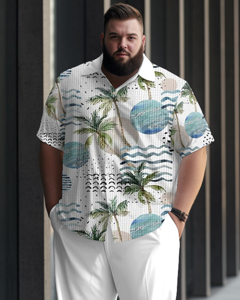 Big & Tall Hawaiian Graphic T-Shirt Pants Set for big men view 2