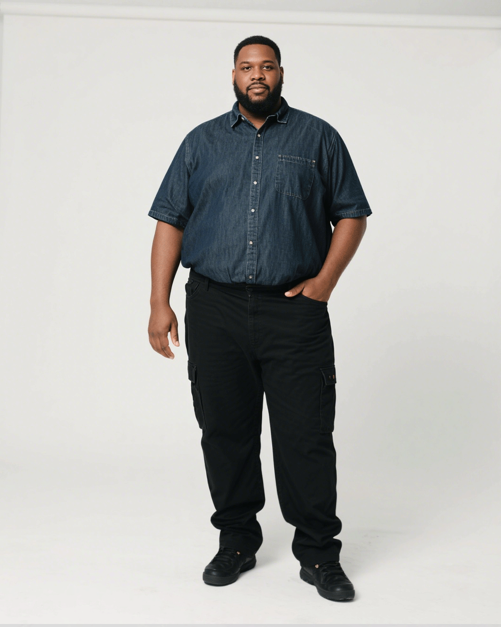Big & Tall Black T-Shirt Pants Set for big men view 1