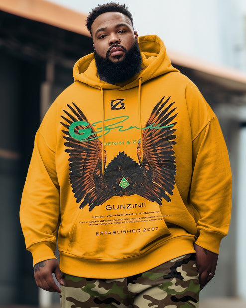 Big & Tall Graffiti Camouflage Streetwear Hoodie for big men view 2