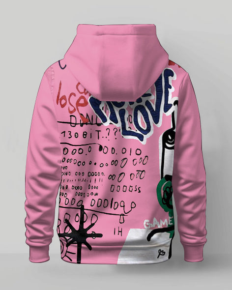 Big & Tall Graffiti Streetwear Hoodie Sweatpants Set for big men view 3