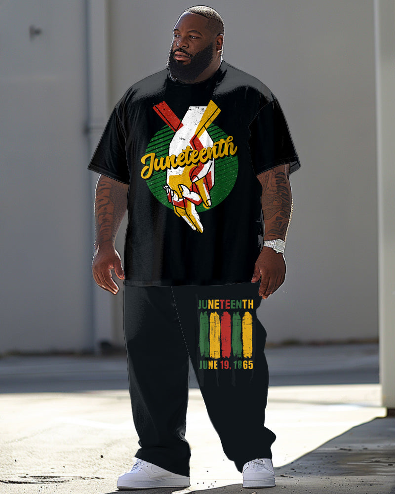 Big & Tall Graphic T-Shirt Pants Set for big men view 1