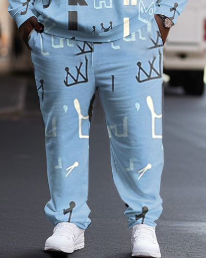 Big & Tall Streetwear Hoodie Sweatpants Set for big men view 3