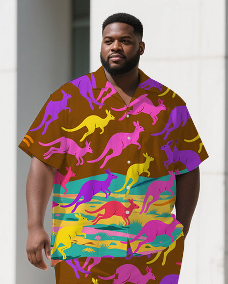 Big & Tall Graffiti Streetwear T-Shirt Pants Set for big men view 2