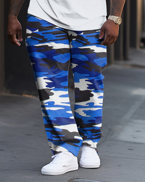 Big & Tall Camouflage Streetwear T-Shirt Pants Set for big men view 3