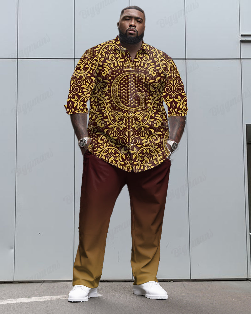 Big & Tall Graphic Floral Two-piece Set for big men view 1