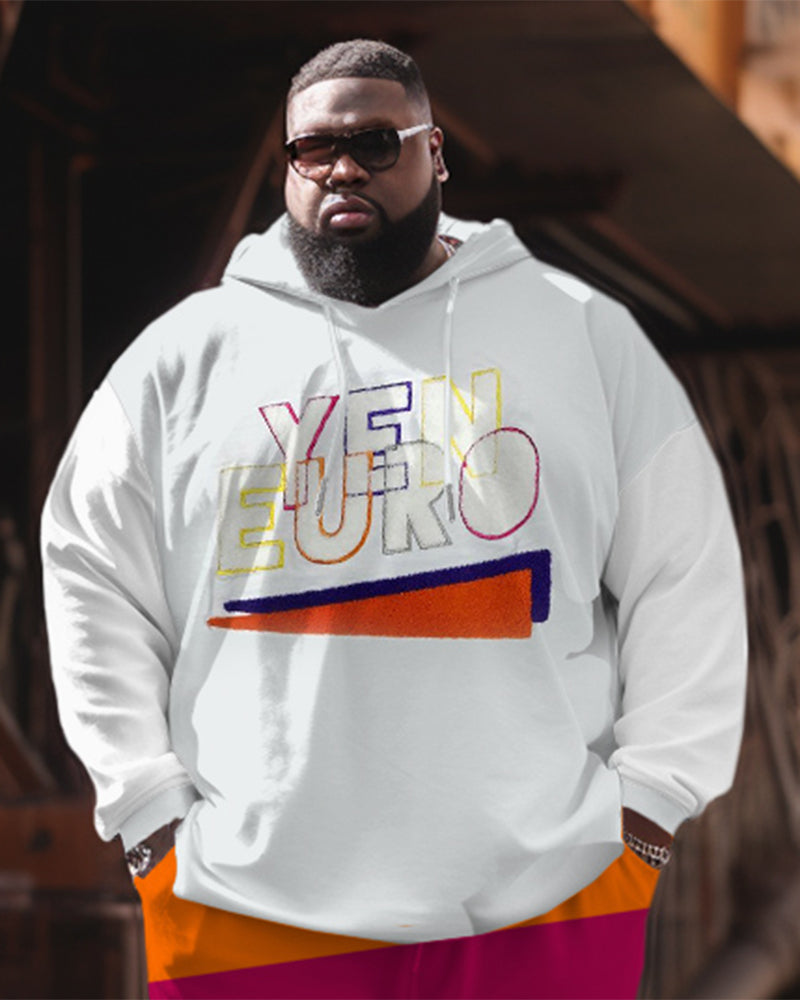 Big & Tall Colorblock Hoodie Sweatpants Set for big men view 2