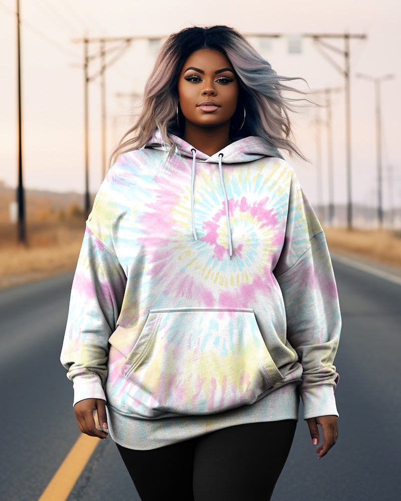 Big & Tall Denim Gradient Graphic Hoodie for big men