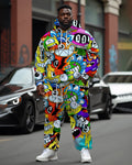 Big & Tall Streetwear Hoodie Sweatpants Set for big men view 1