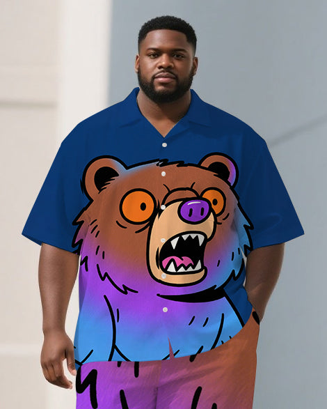 Big & Tall Gradient Streetwear T-Shirt Pants Set for big men view 2