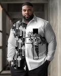 Big & Tall Graphic Shirt Pants Set for big men