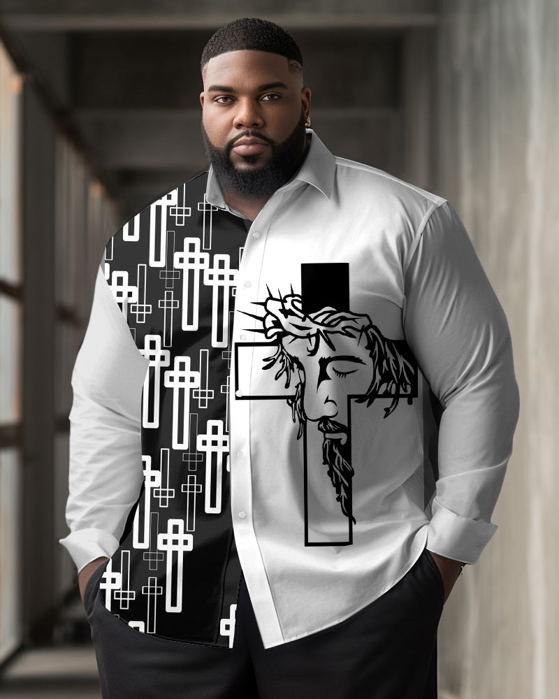 Big & Tall Graphic Shirt Pants Set for big men