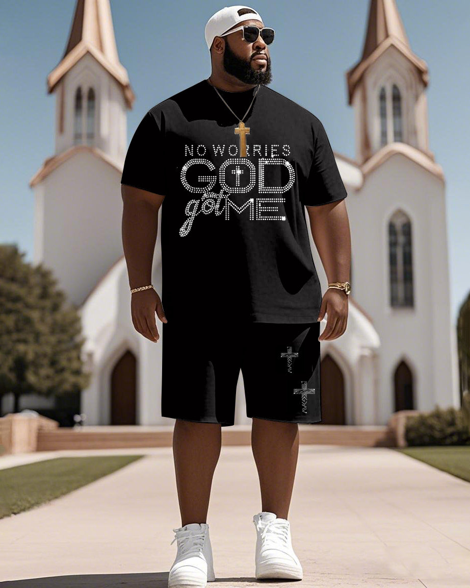 Big & Tall Graphic T-Shirt Shorts Set for big men view 1