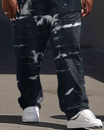 Big & Tall Graphic Streetwear Two-piece Set for big men view 3