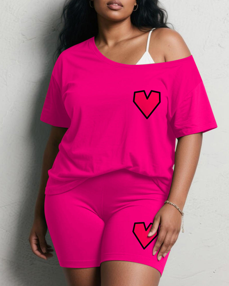 Big & Tall Red Geometric Two-piece Set for big men view 1