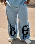 Big & Tall Denim Graphic Streetwear Jeans for big men view 2