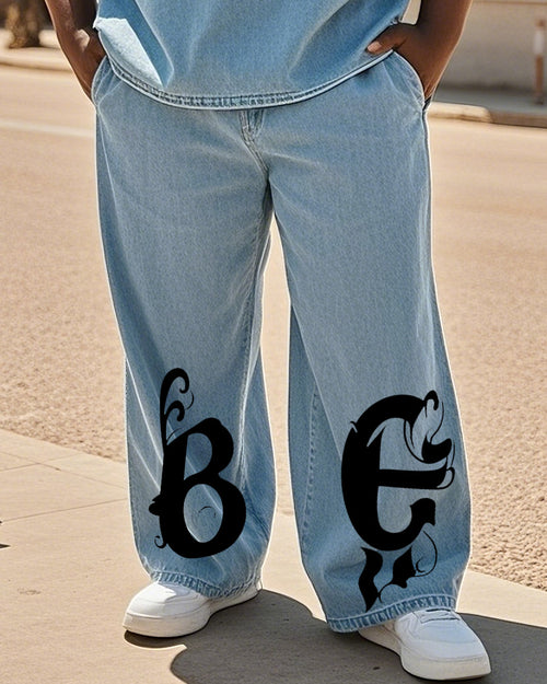 Big & Tall Denim Graphic Streetwear Jeans for big men view 2