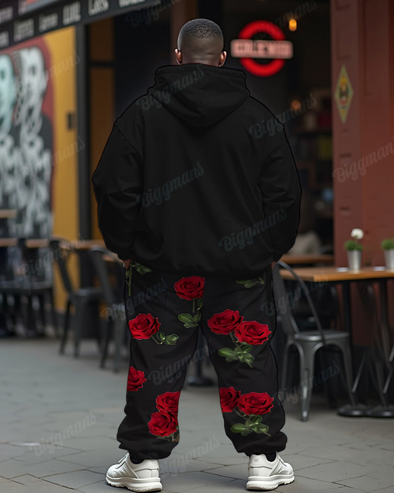 Big & Tall Graphic Hoodie Sweatpants Set for big men view 2