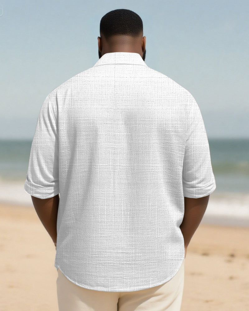 Big & Tall Graphic Patchwork Long Sleeve Shirt for big men view 2