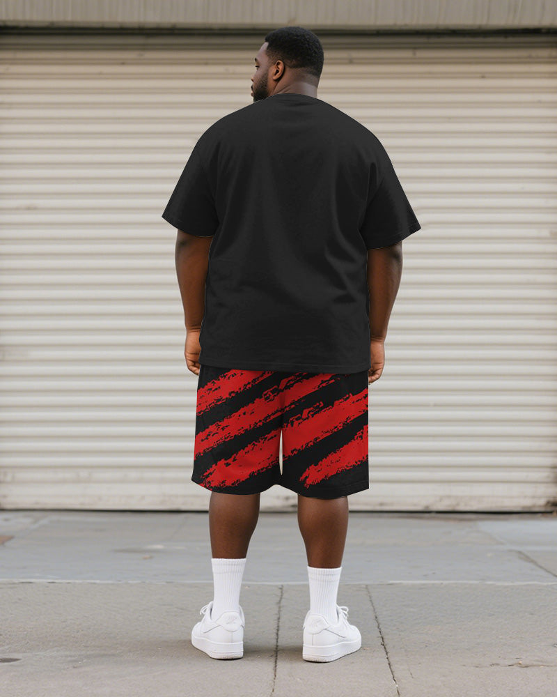 Big & Tall Graphic T-Shirt Shorts Set for big men view 4