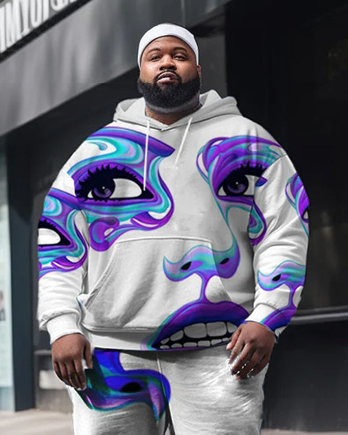 Big & Tall Streetwear Hoodie Sweatpants Set for big men view 2