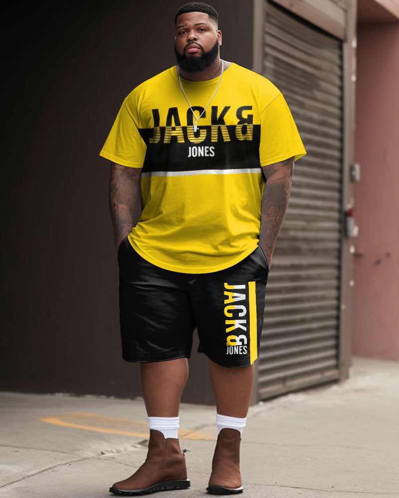 Big & Tall Graphic Athletic T-Shirt Shorts Set for big men view 1
