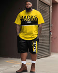 Big & Tall Graphic Athletic T-Shirt Shorts Set for big men view 1