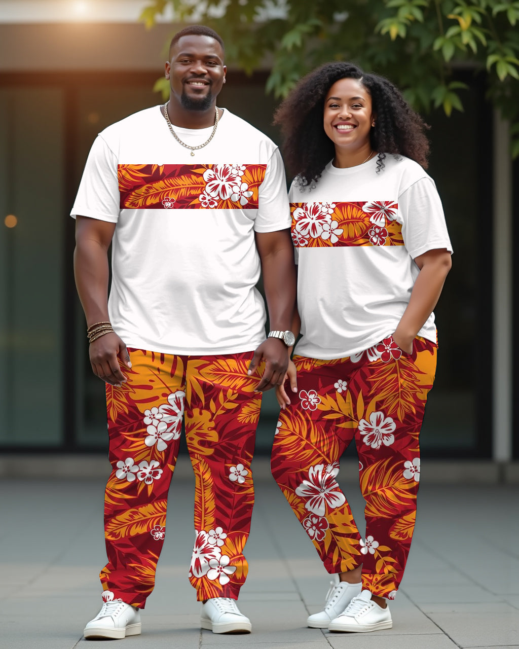 Big & Tall Hawaiian T-Shirt Pants Set for big men view 1