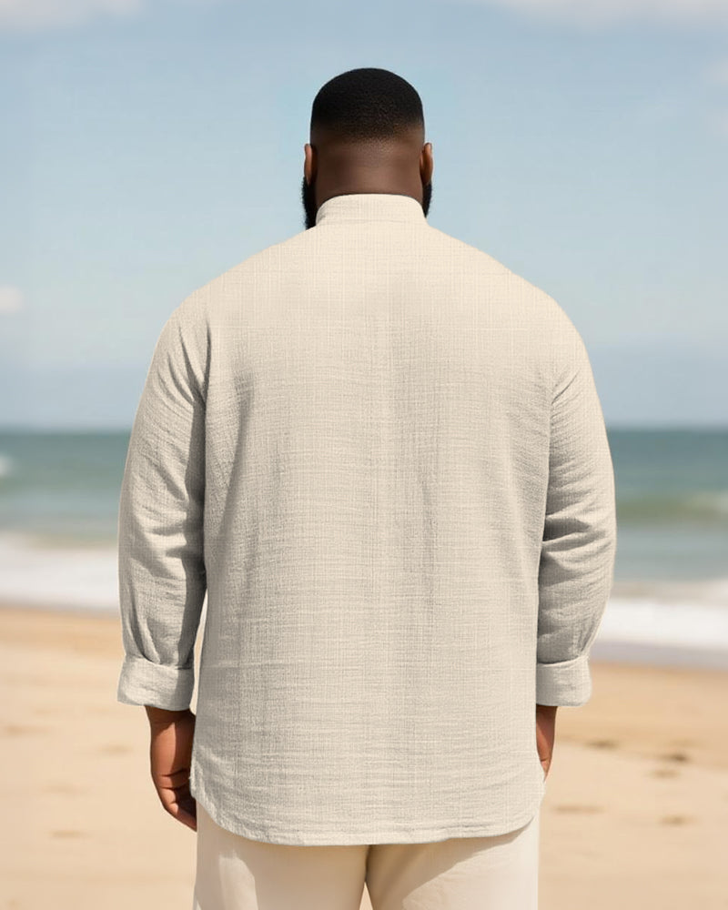 Big & Tall Graphic Patchwork Long Sleeve Shirt for big men view 23
