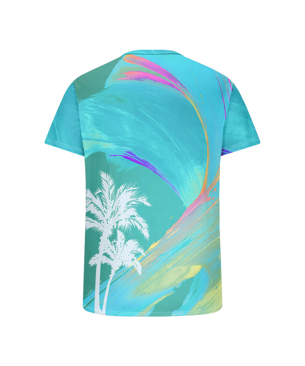 Big & Tall Blue Hawaiian Gradient T-Shirt for big men view 5