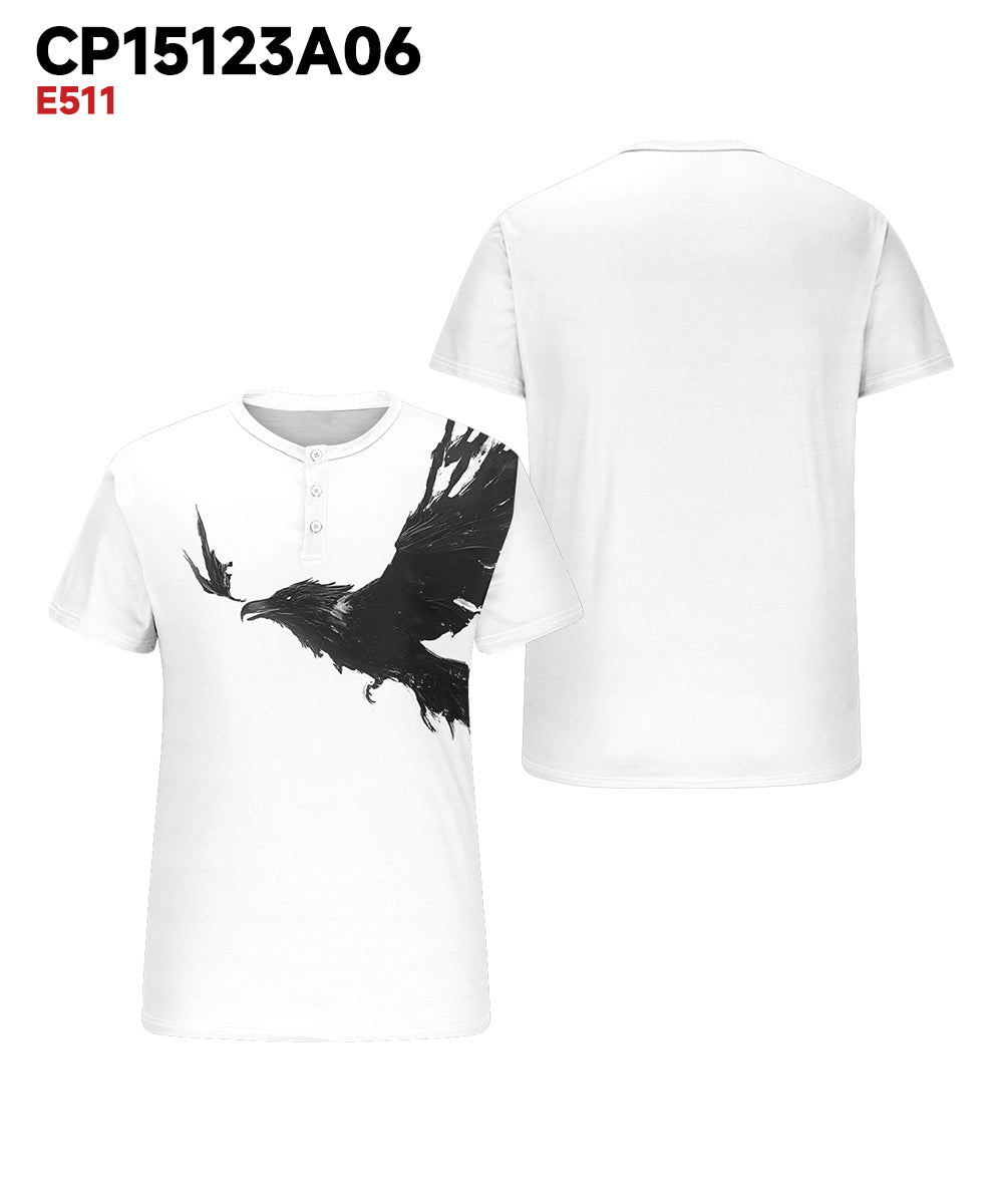 Big & Tall Black White Graphic T-Shirt for big men view 3