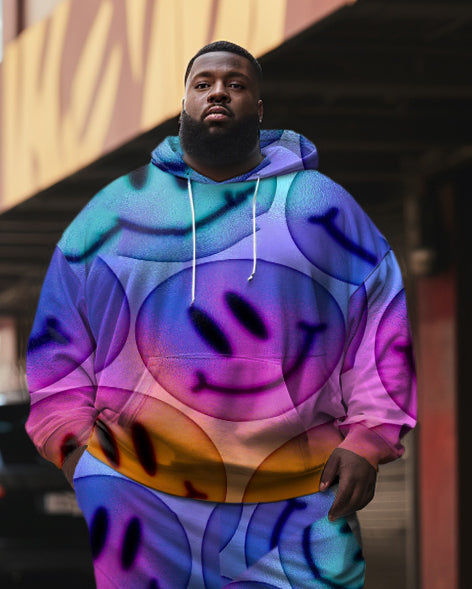 Big & Tall Gradient Smiley Hoodie for big men view 2