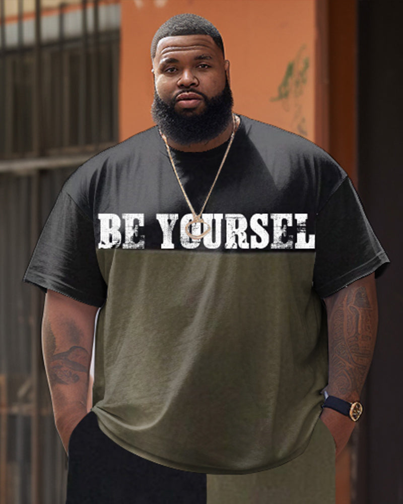 Big & Tall Graphic T-Shirt Shorts Set for big men view 2