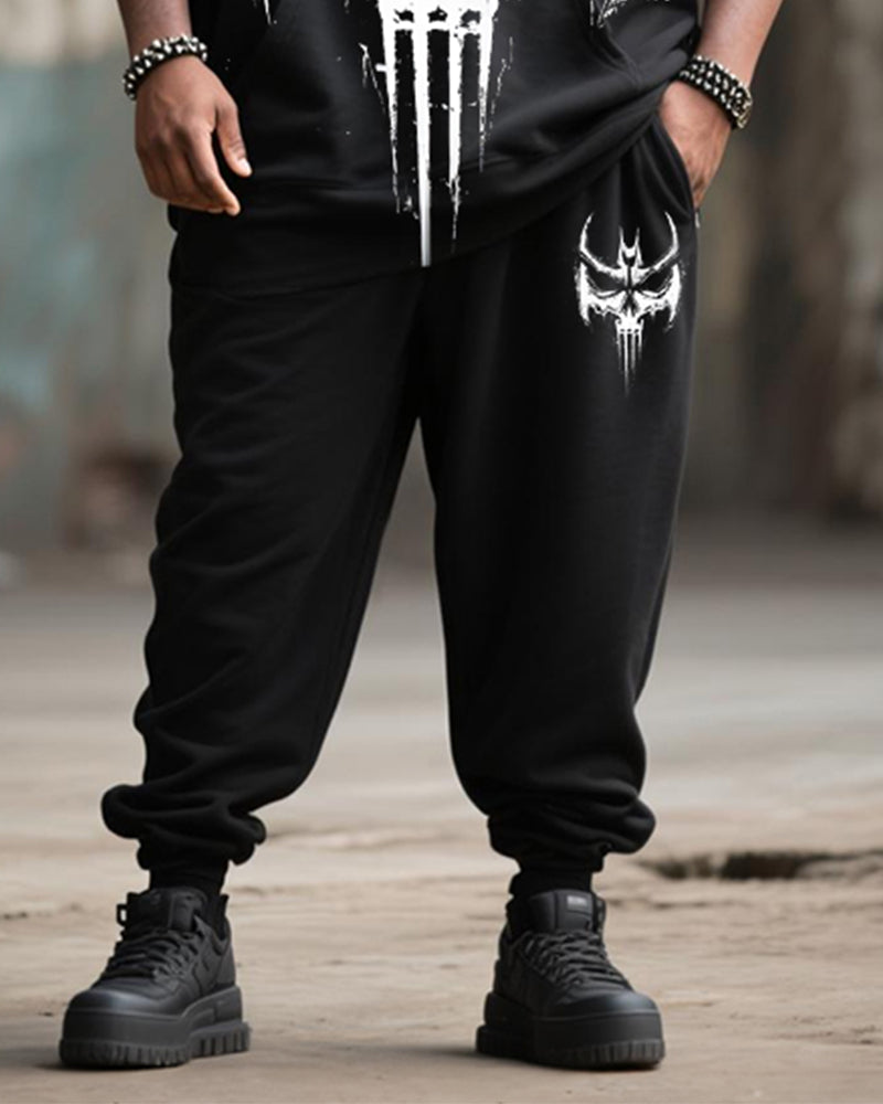 Big & Tall Graphic Streetwear Hoodie Sweatpants Set for big men view 3
