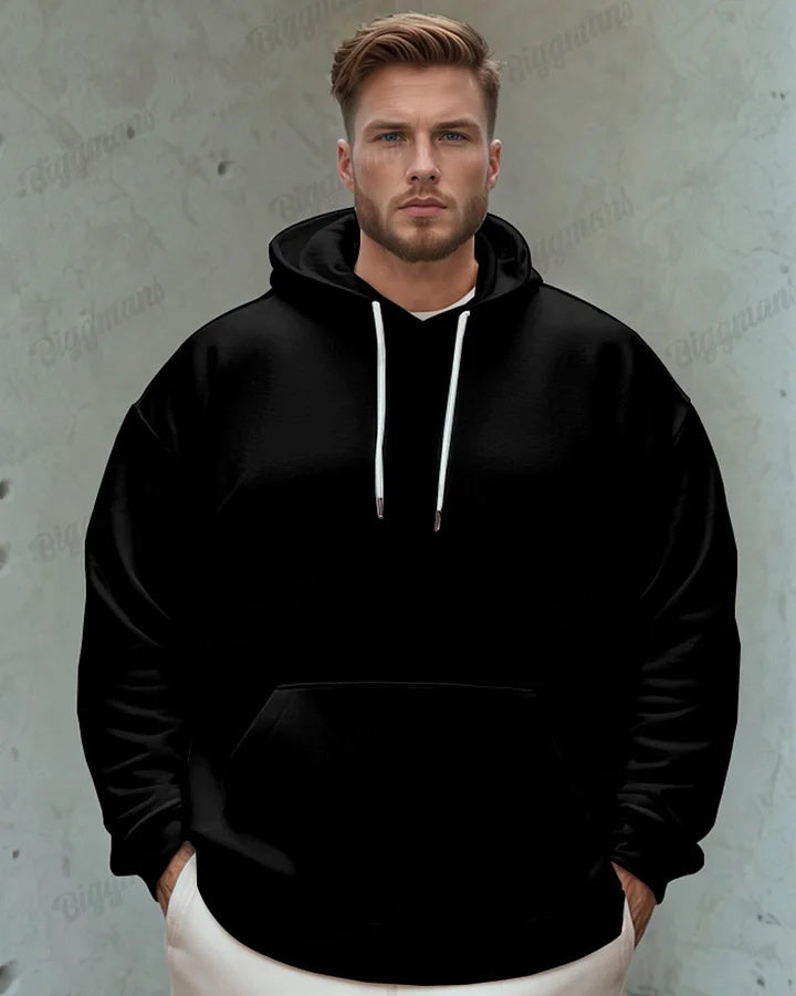 Big & Tall Solid Color Hoodie for big men view 3