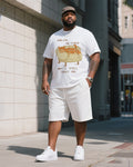 Big & Tall Graphic T-Shirt Shorts Set for big men view 3