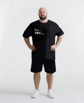 Big & Tall Graphic Streetwear Two-piece Set for big men view 1