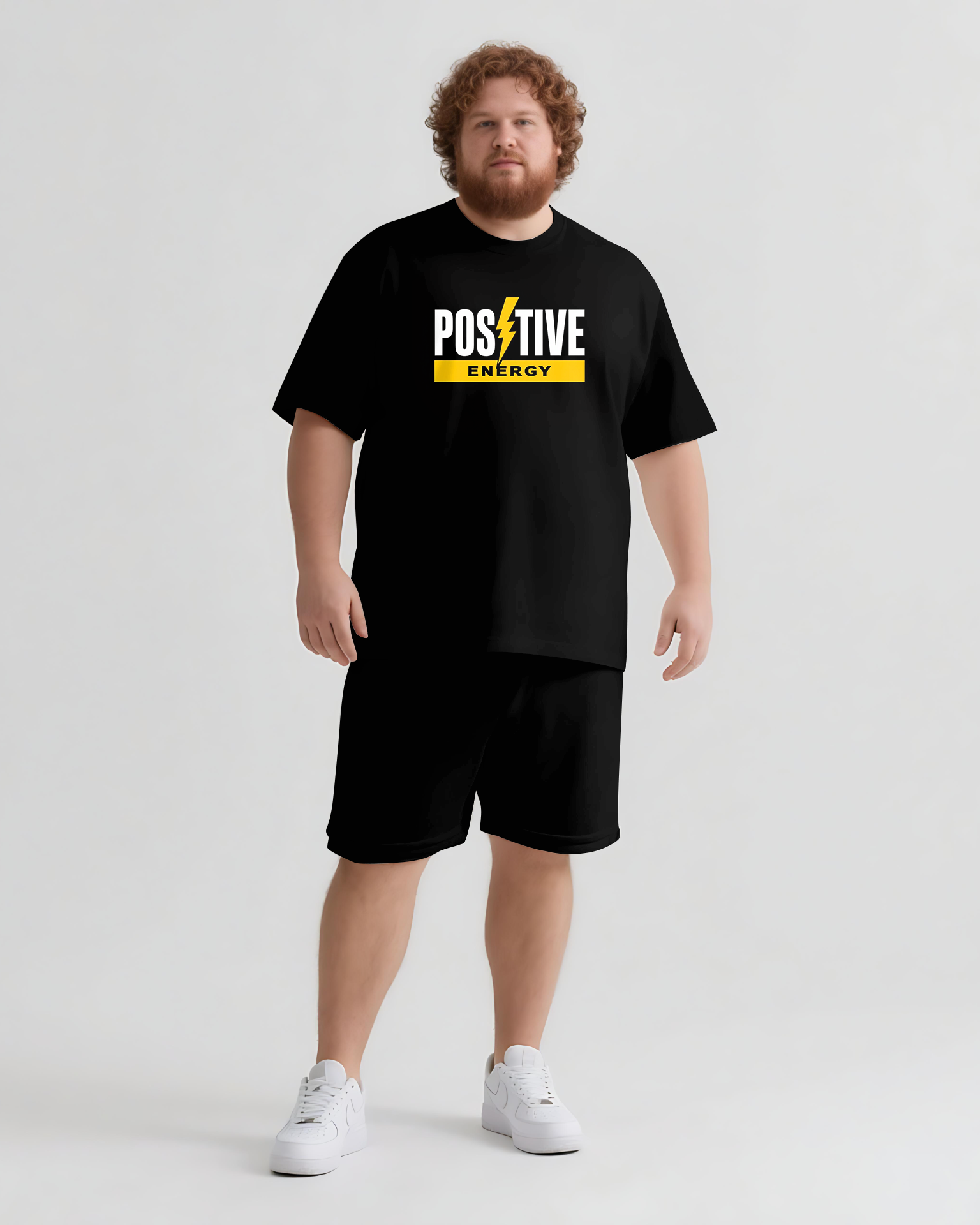 Big & Tall Graphic Streetwear T-Shirt Shorts Set for big men view 1
