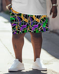 Big & Tall Graphic T-Shirt Shorts Set for big men view 4