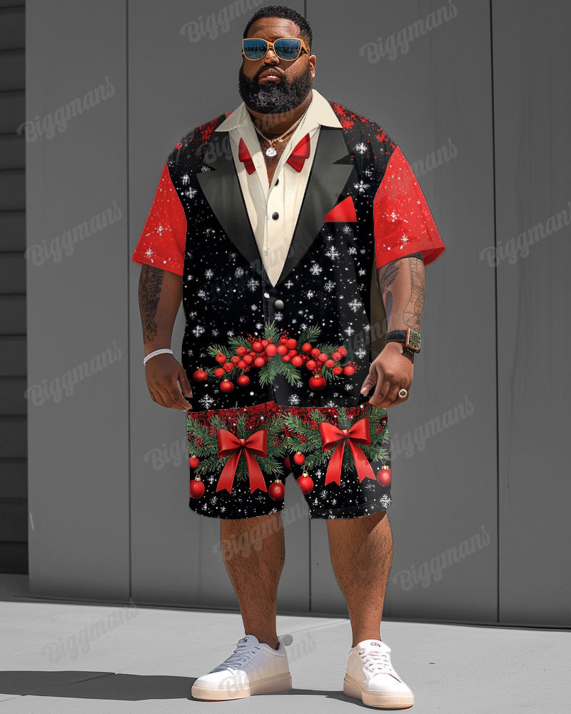 Big & Tall Streetwear T-Shirt Shorts Set for big men view 1