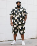 Big & Tall Camouflage T-Shirt Shorts Set for big men view 1
