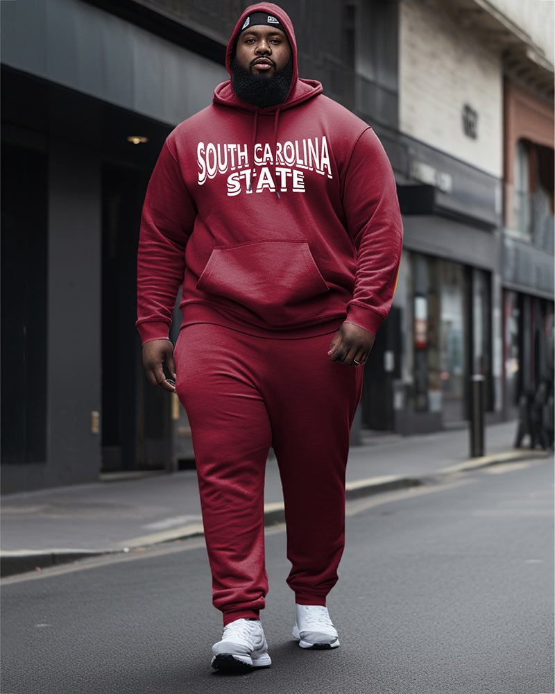 Big & Tall Graphic Hoodie Sweatpants Set for big men view 4