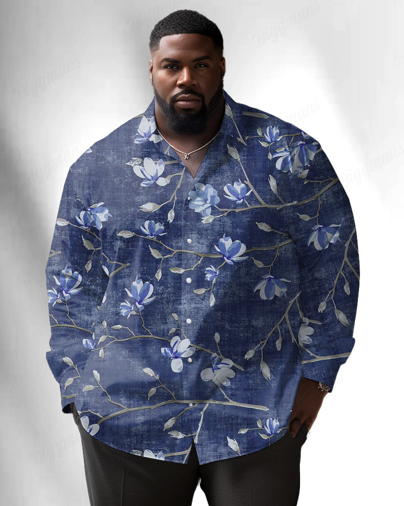 Big & Tall Streetwear Long Sleeve Shirt for big men