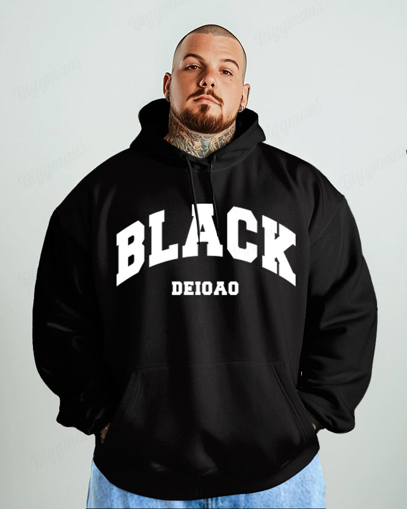 Big & Tall Black Graphic Hoodie for big men view 2