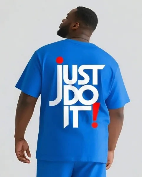 Big & Tall Graphic Streetwear Two-piece Set for big men view 12