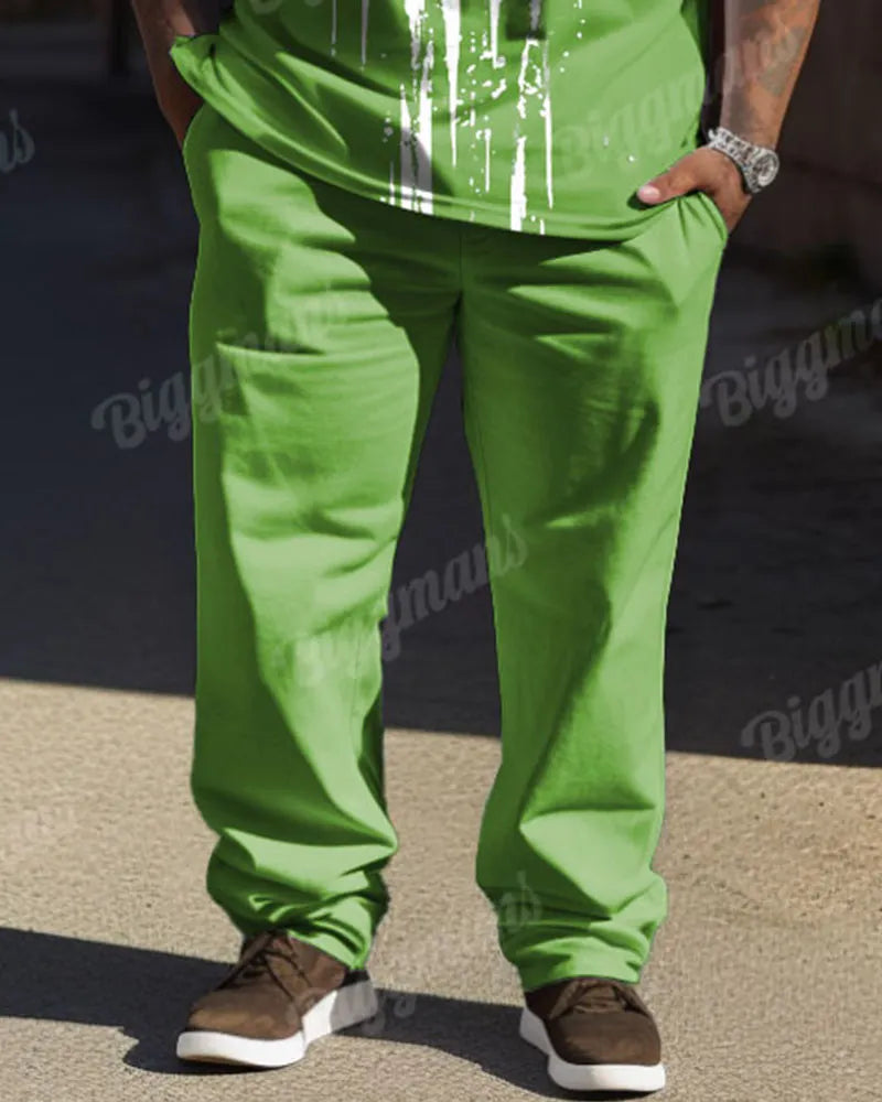Big & Tall Graphic Graffiti T-Shirt Pants Set for big men view 12