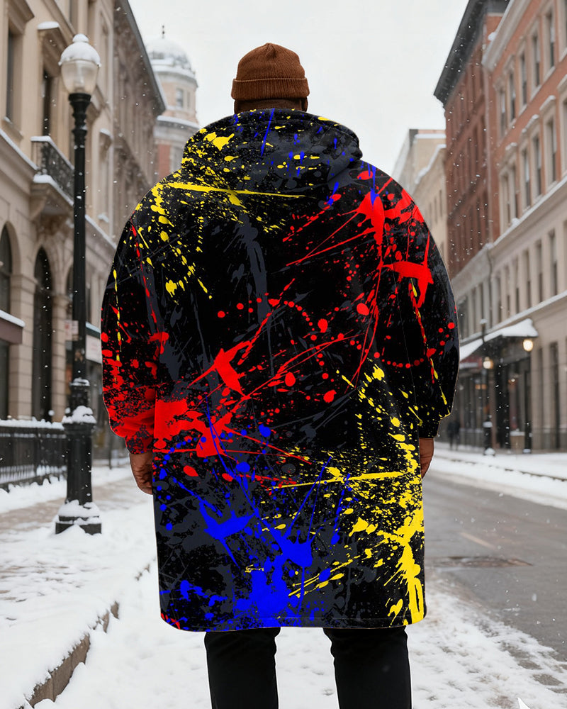 Big & Tall Graffiti Splash Ink Hoodie for big men view 3