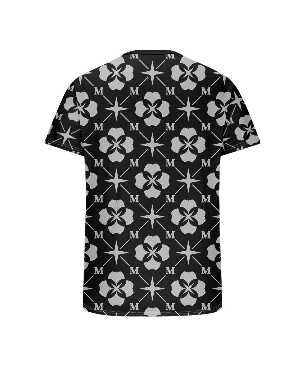 Big & Tall Black Geometric Graphic T-Shirt for big men view 5