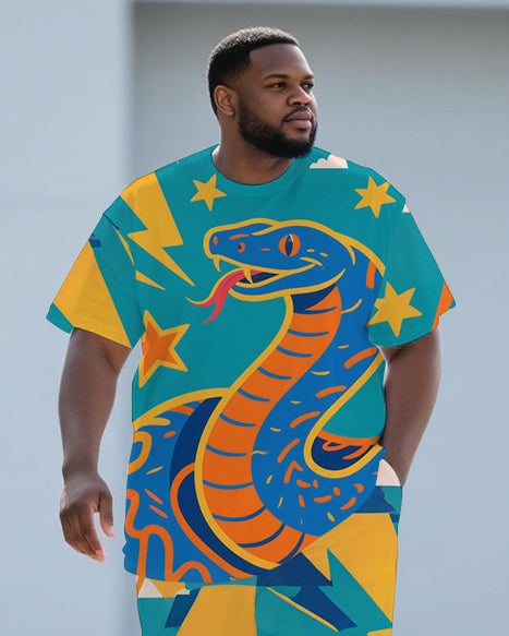 Big & Tall Streetwear T-Shirt Pants Set for big men view 2