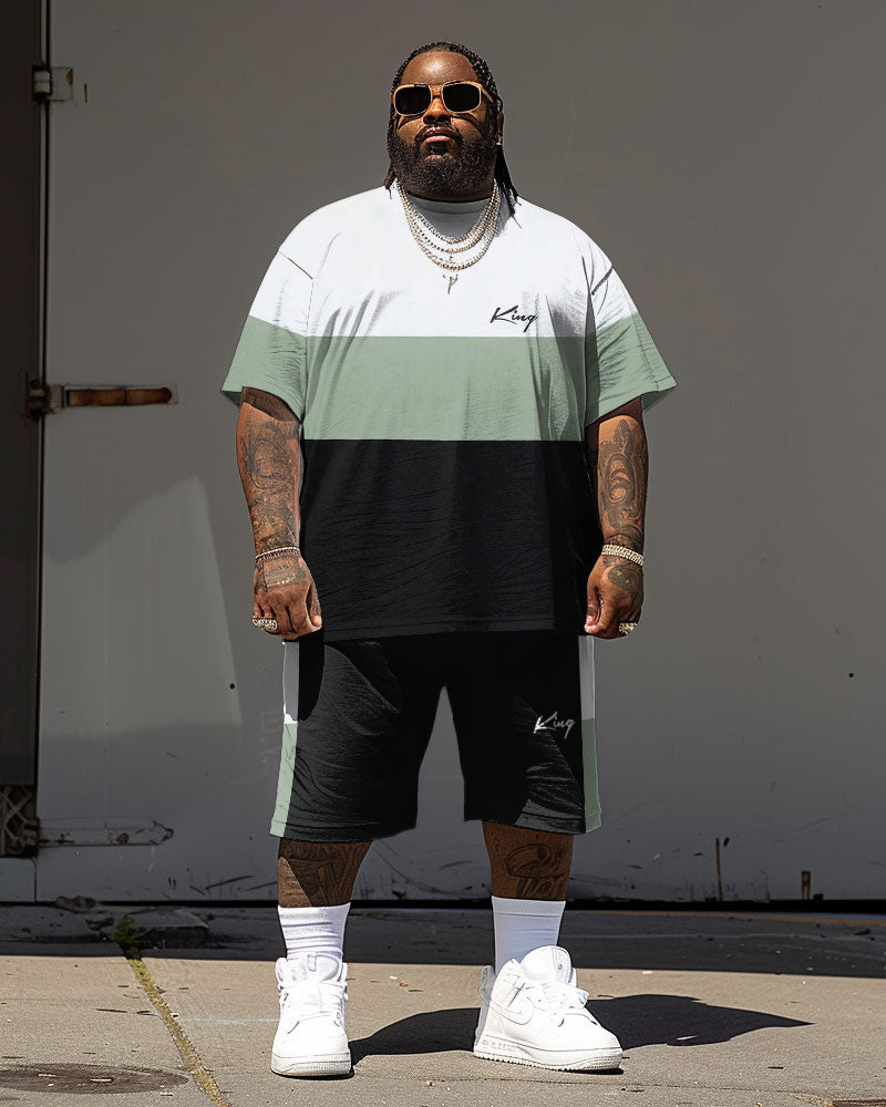 Big & Tall Graphic T-Shirt Shorts Set for big men view 2