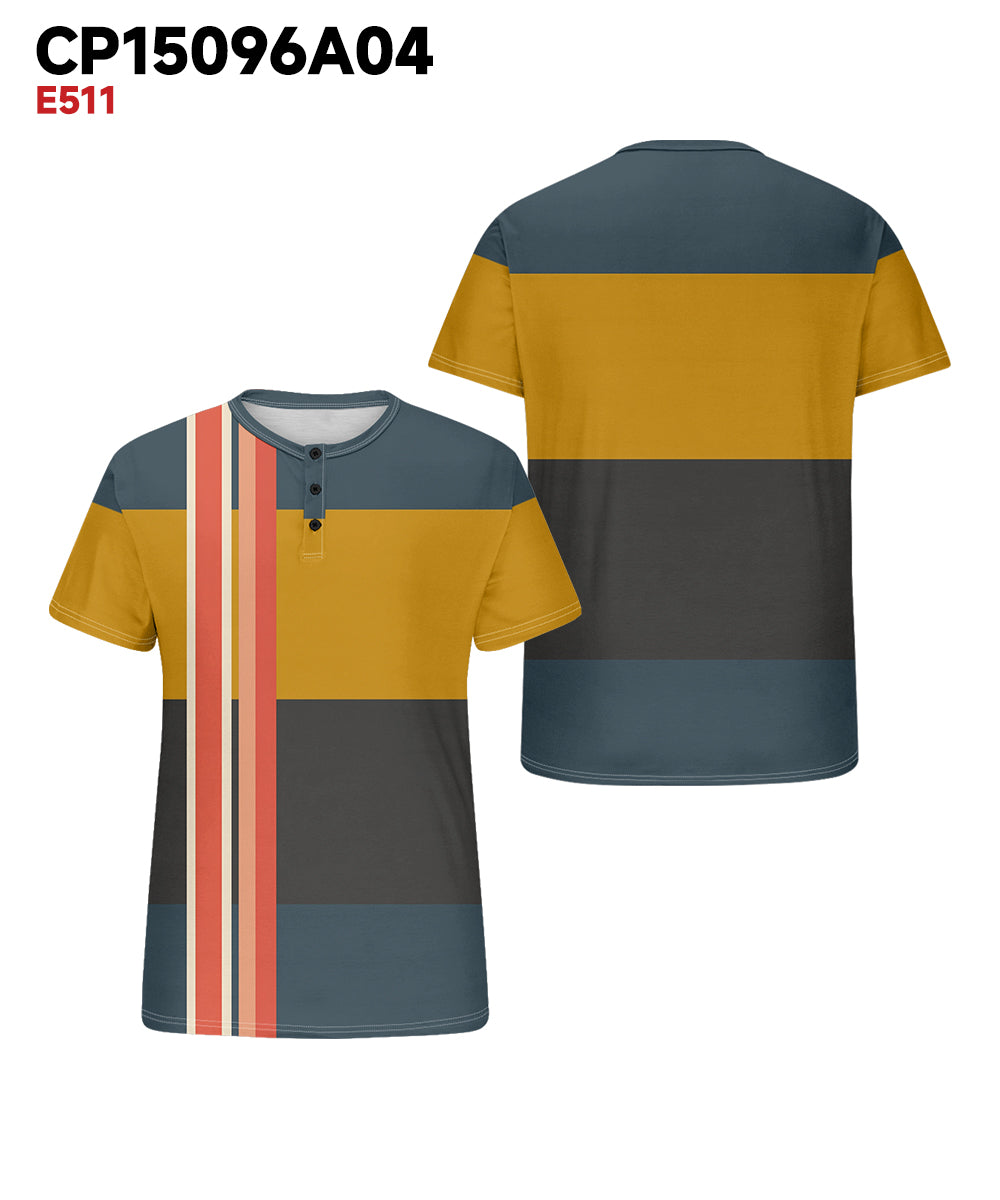 Big & Tall Blue Geometric Graphic T-Shirt for big men view 3